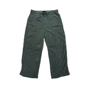 Banana Republic Olive Green Cropped Utility Pants Small Casual Wide Leg
